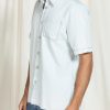 camicia manica corta in denim replica leggero