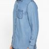 camicia manica lunga in lyocell effetto denim