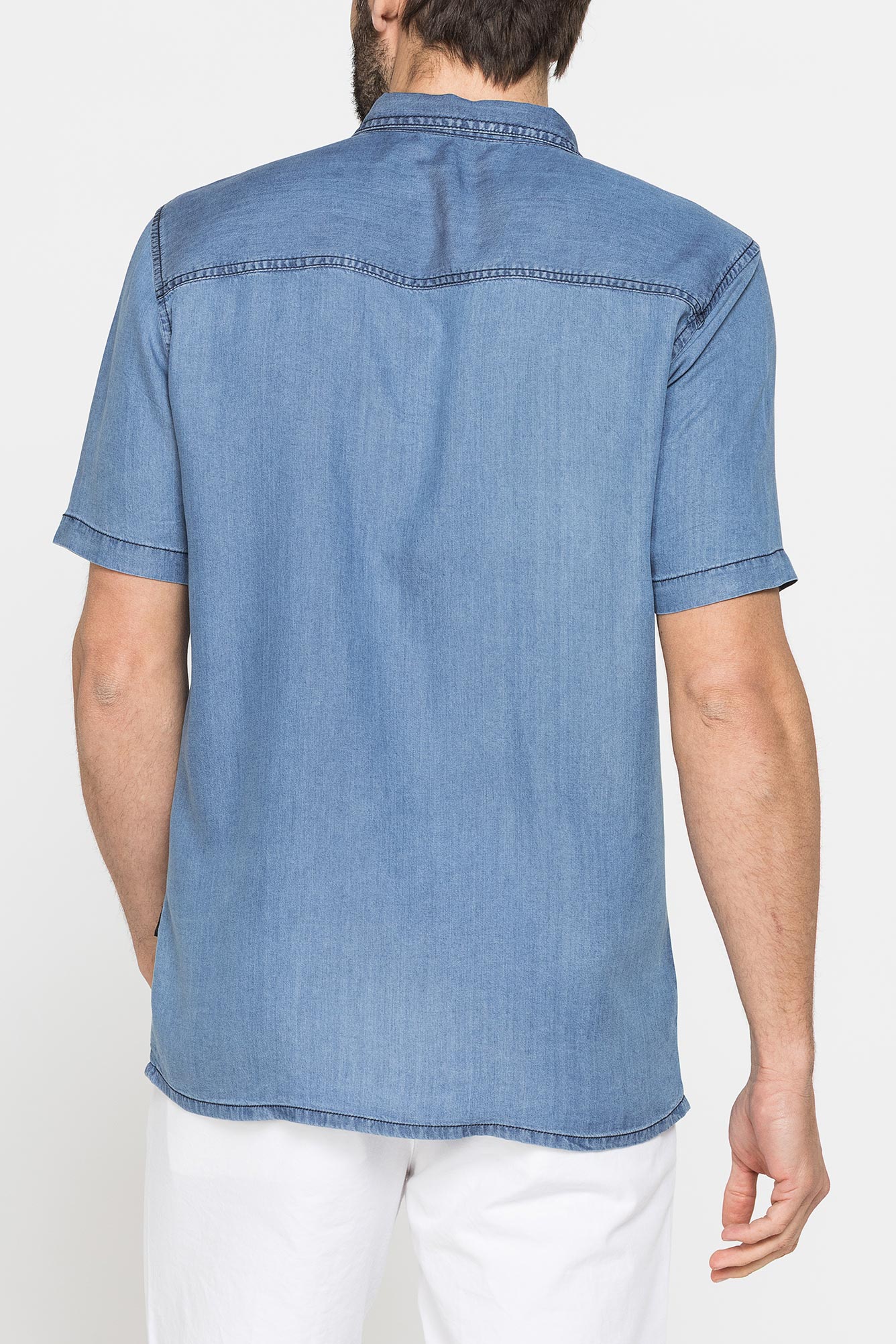 camicia estiva in lyocell effetto denim