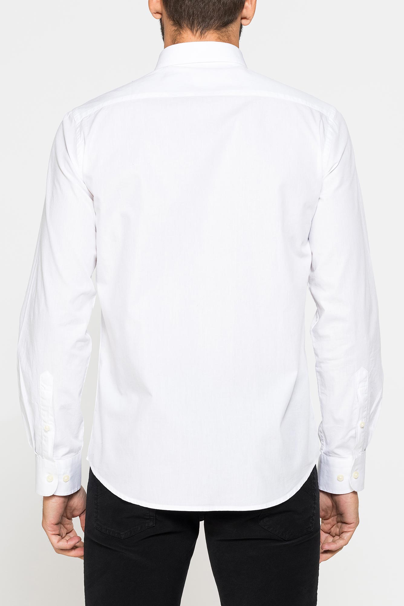 camicia fantasia tinto filo con collo button down