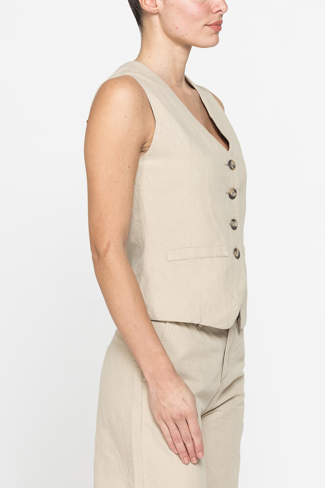 gilet in lino cotone