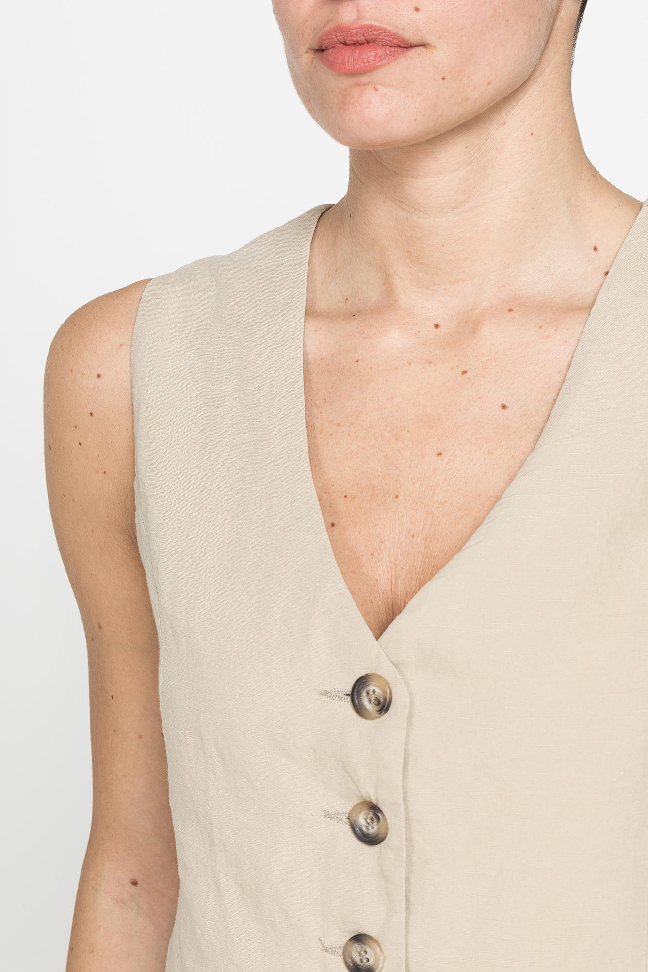 gilet in lino cotone