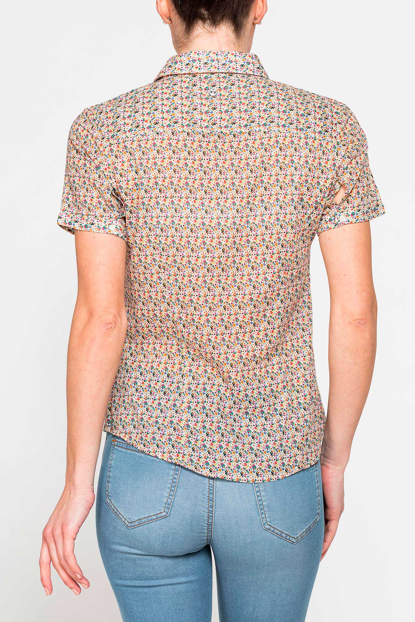 camicia a manica corta in mussola di cotone