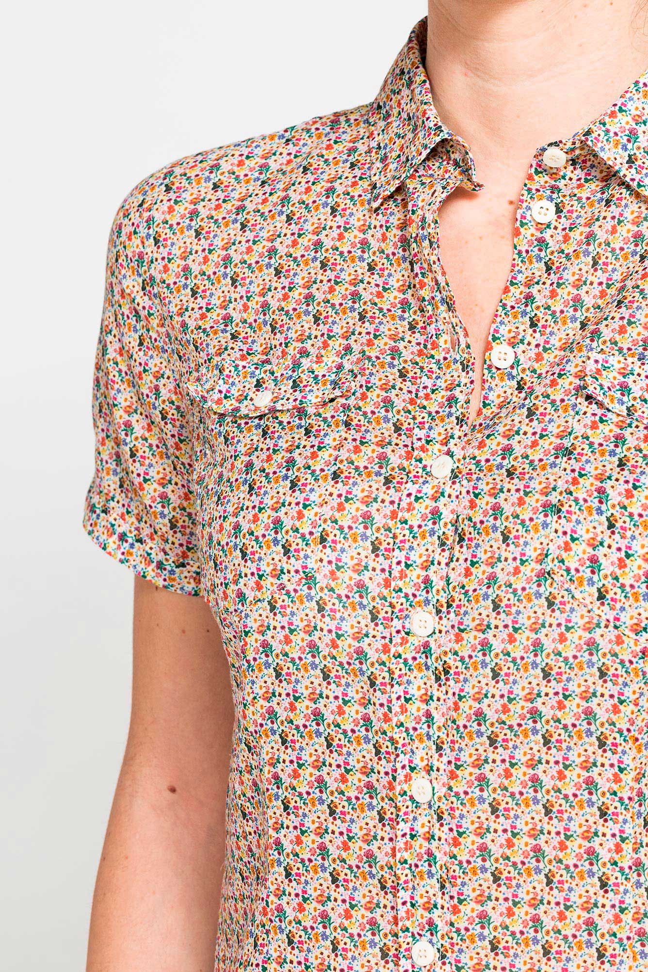 camicia a manica corta in mussola di cotone