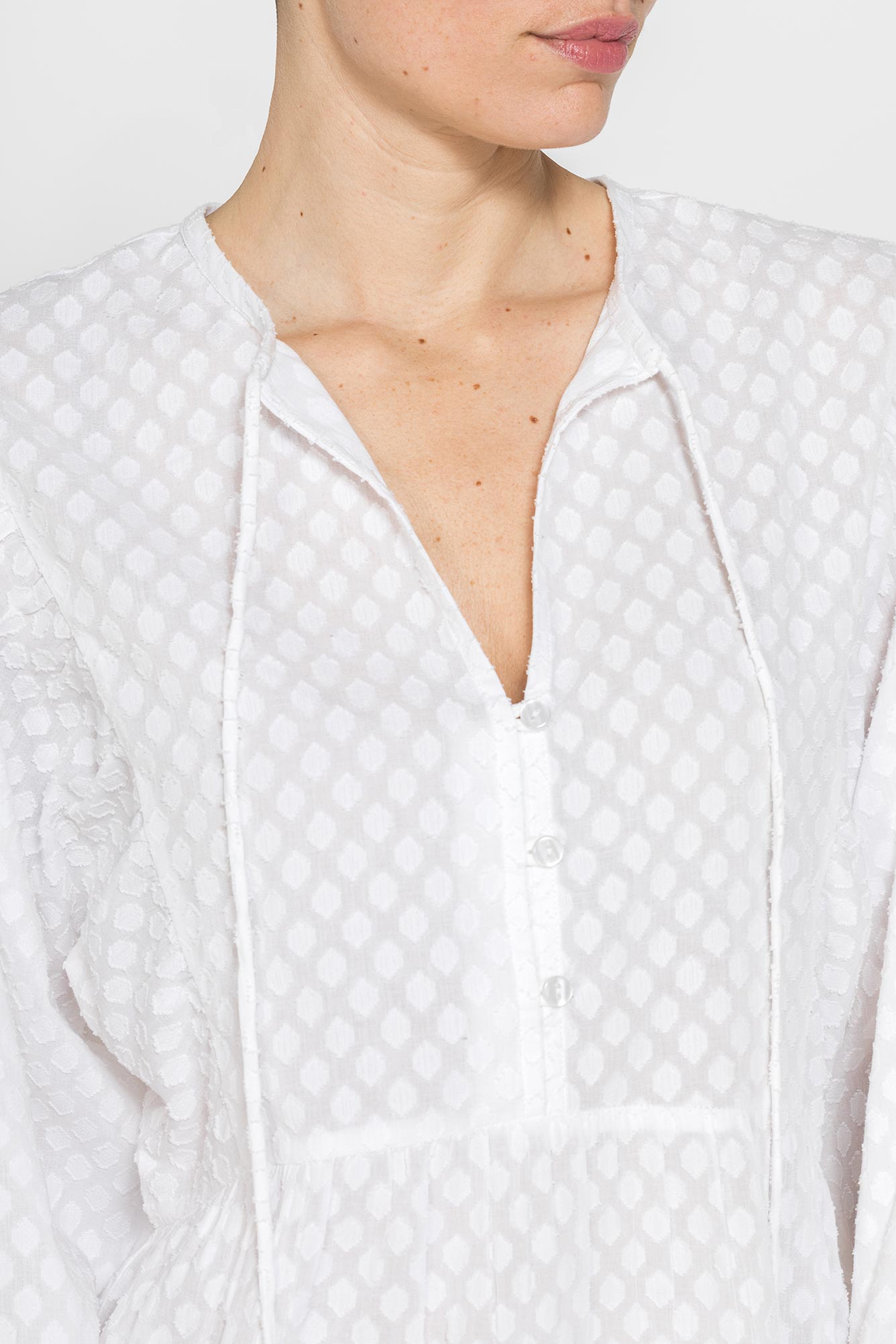 camicia ampia in cotone lavorato