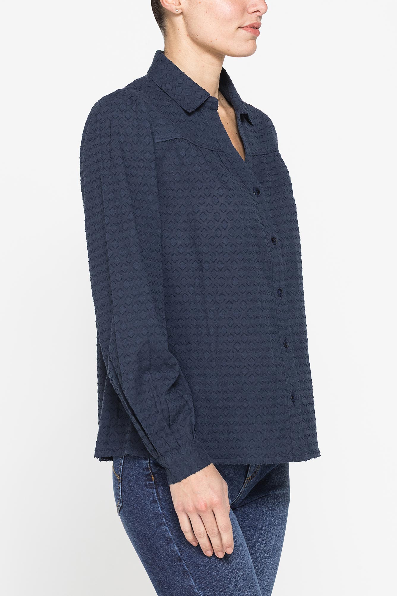 camicia ampia in voile di cotone