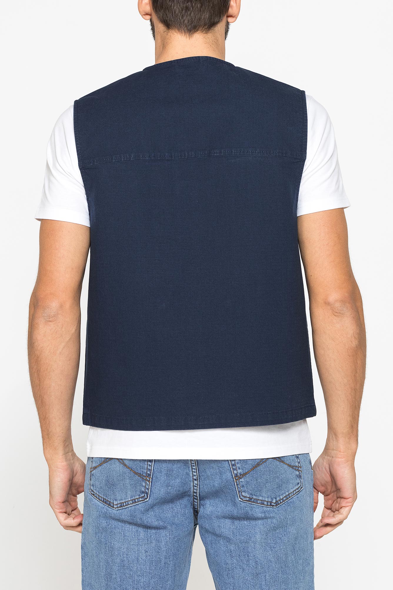 gilet multitasche utility in ripstop con chiusura zip