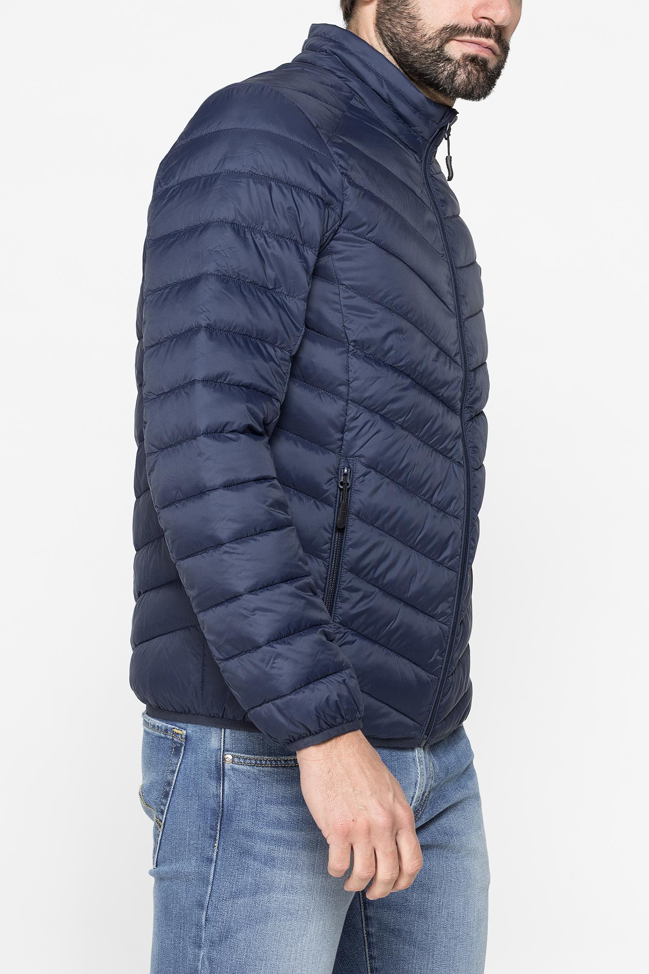 giubbino manica lunga ultra light tessuto ed imbottitura in materiale riciclato