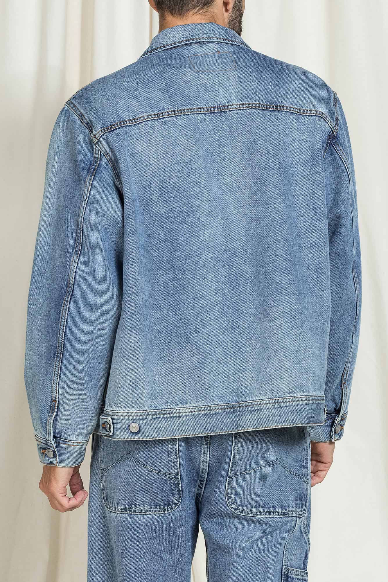 giacca carrera replica modello trucker in jeans