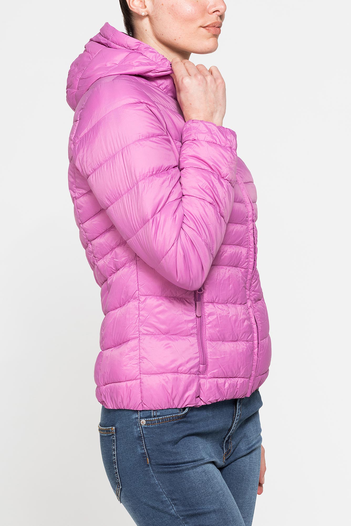 giubbino ultralight con cappuccio in tessuto riciclato