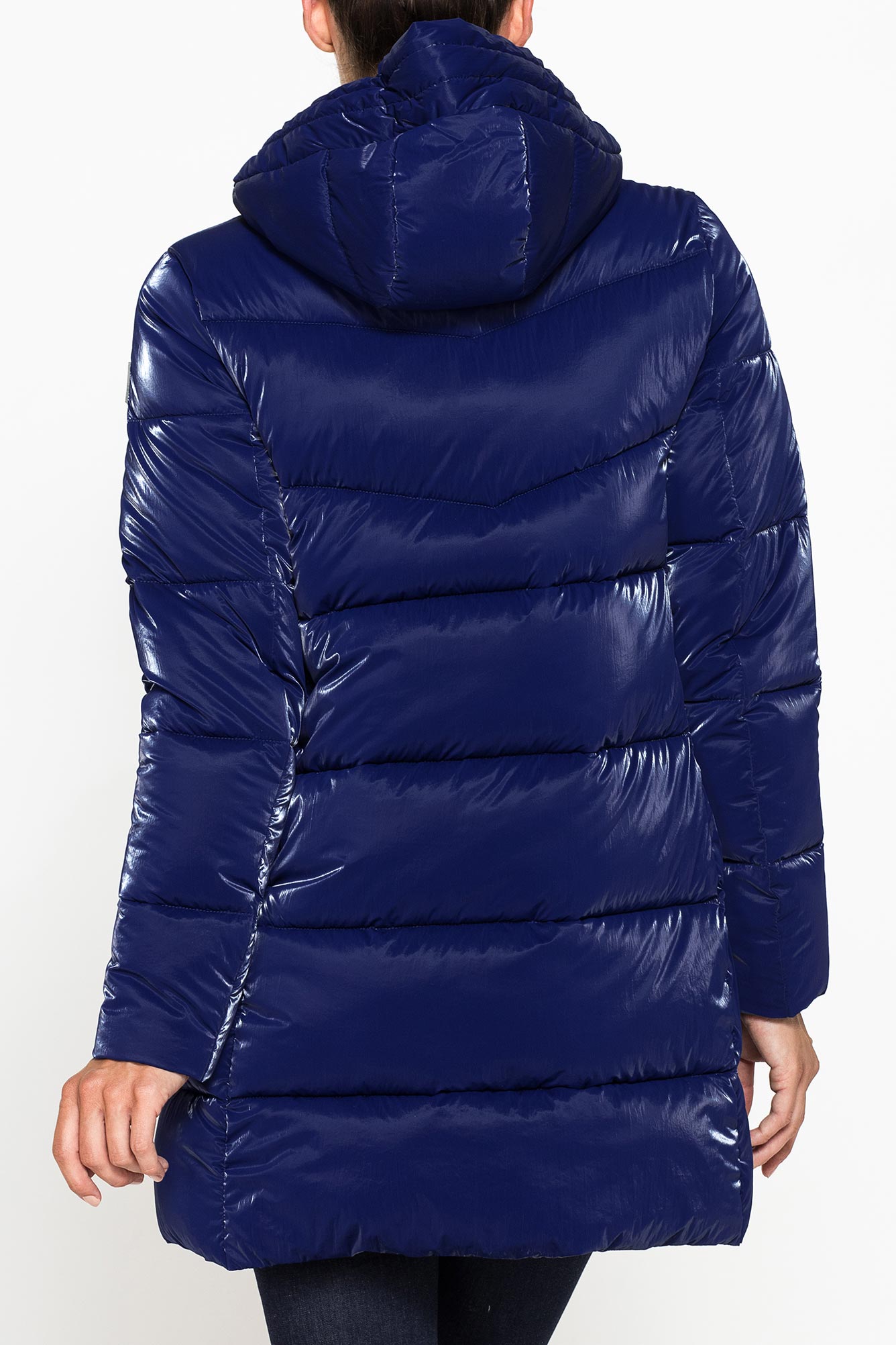 giaccone midi comfort fit in tessuto satinato