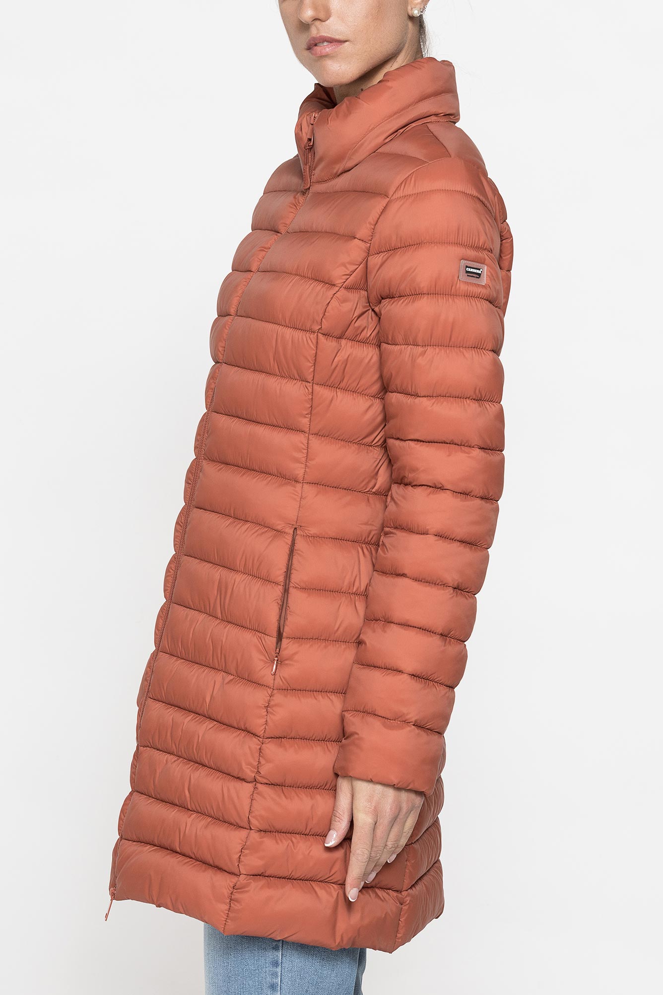 giacca lunga ultralight in tessuto riciclato