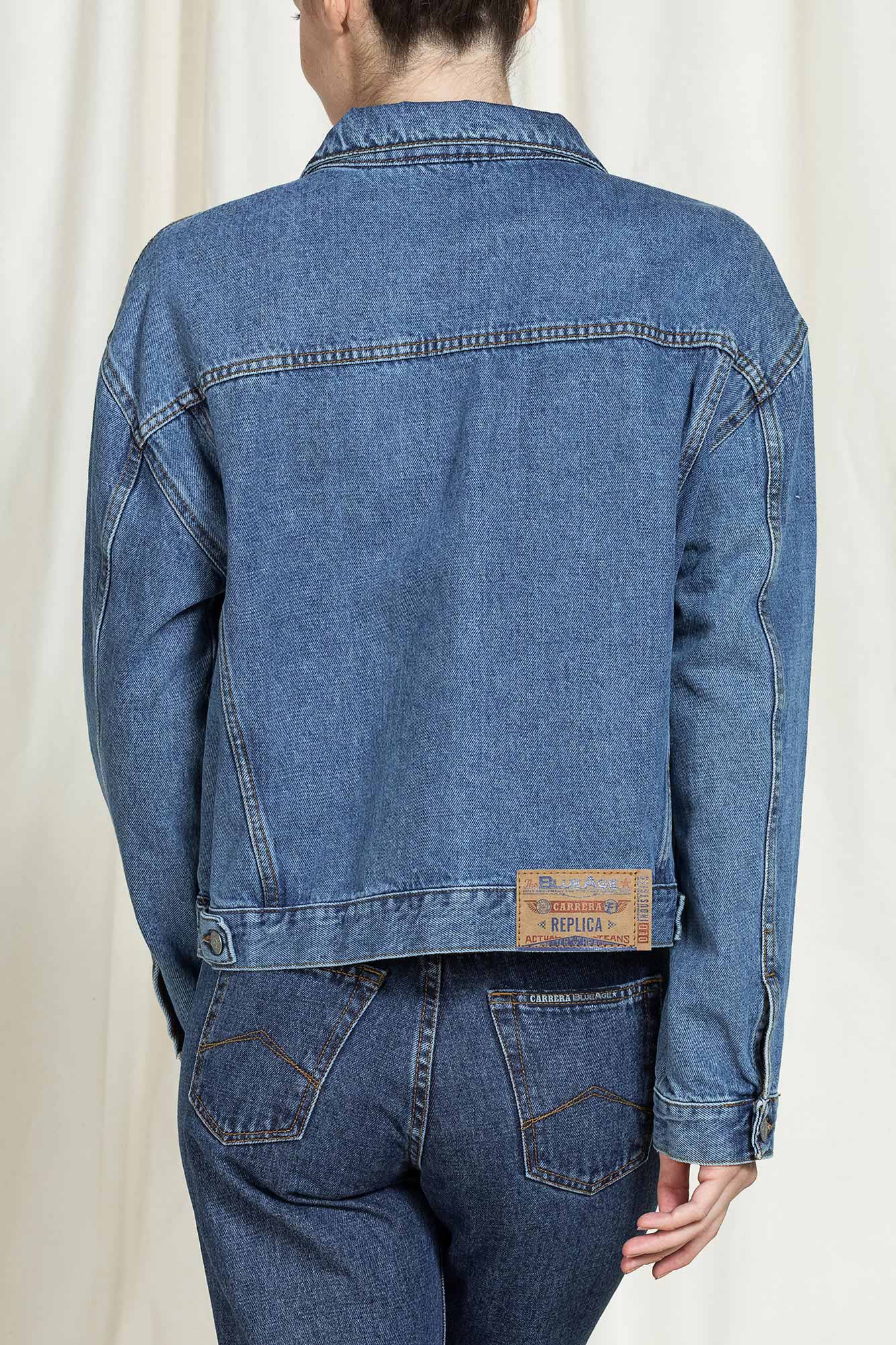 giacca trucker in denim 100% cotone 13oz