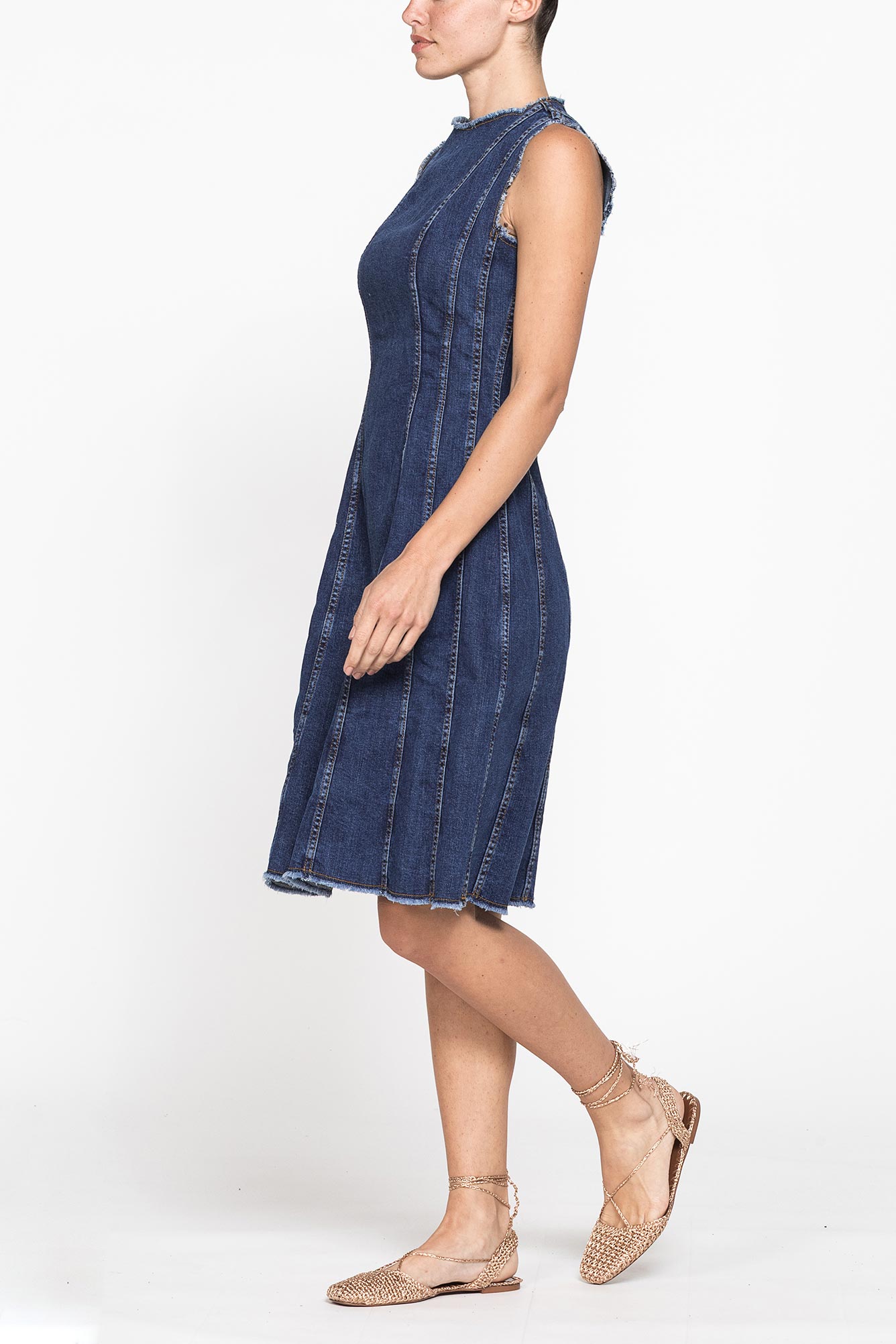 abito a pannelli in denim strech 12oz.