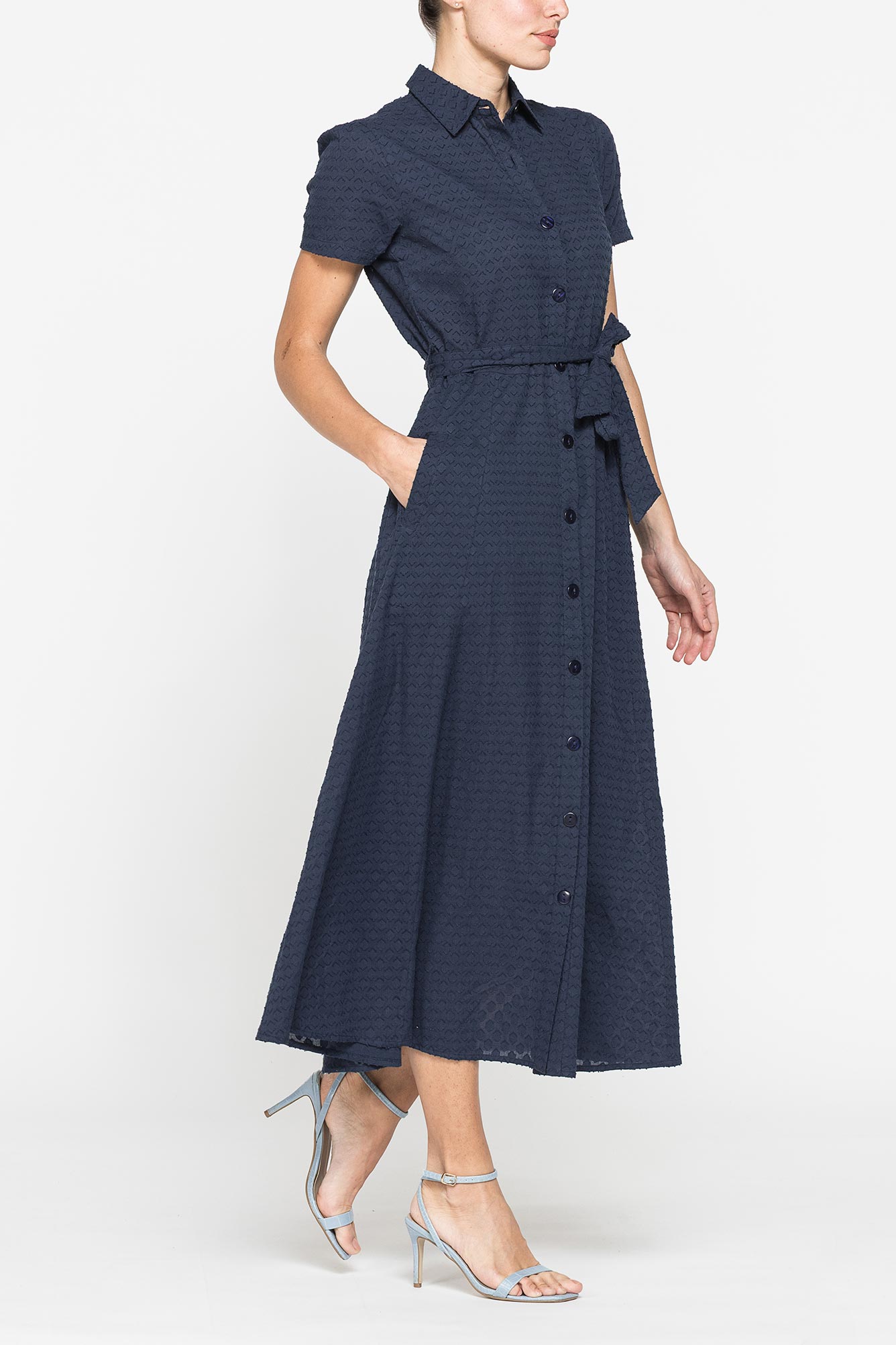 abito midi in voile di cotone