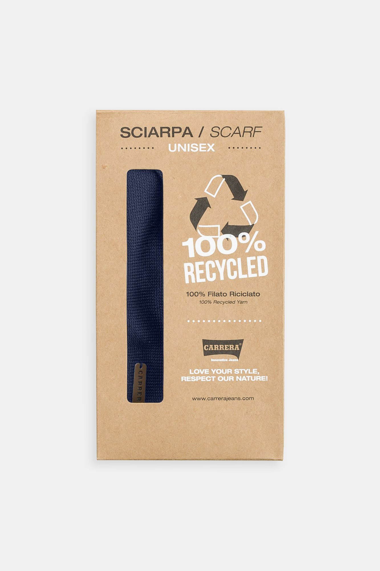 sciarpa carrera in tessuto riciclato