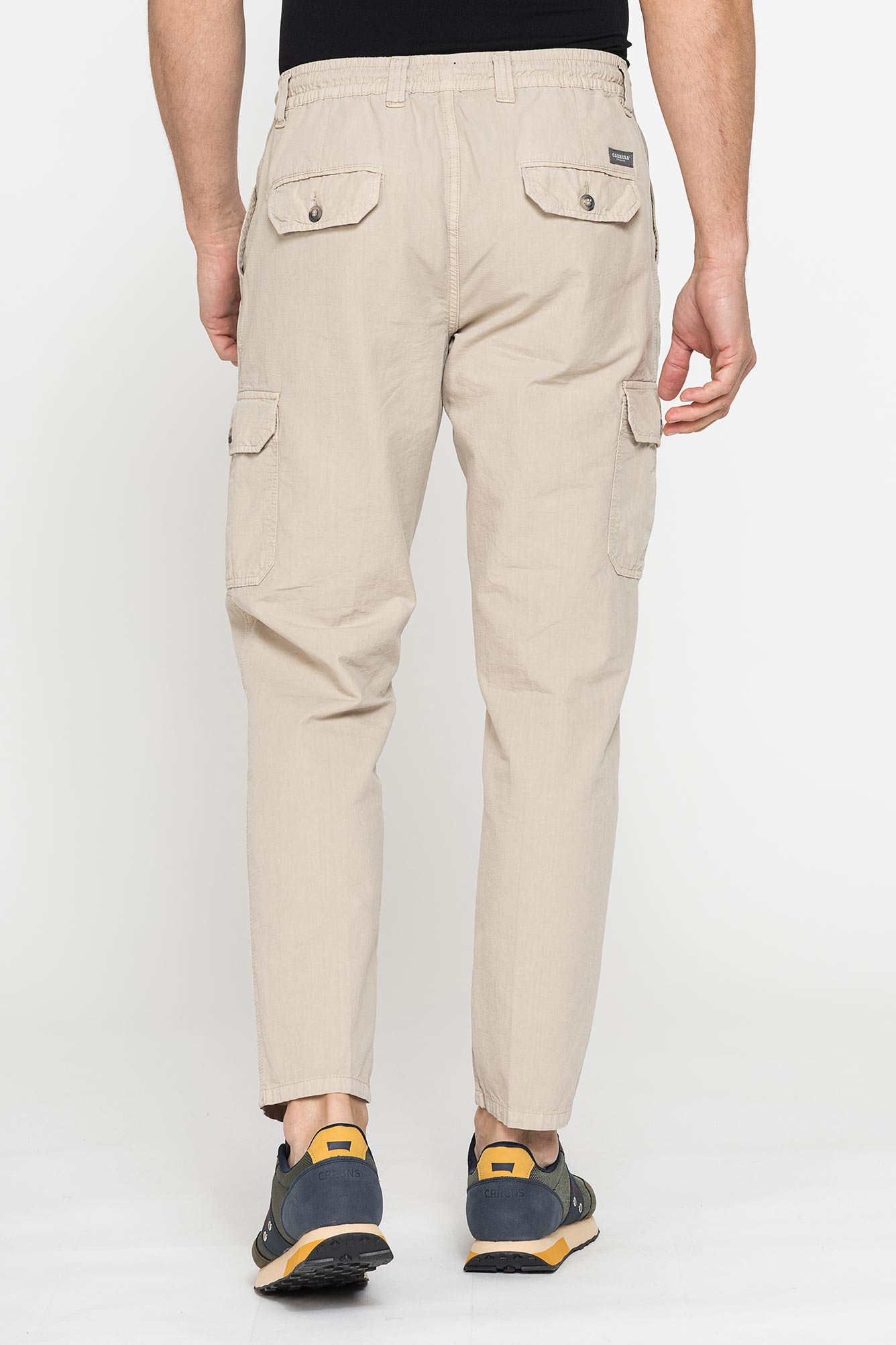pantaloni chino con coulisse e tasconi laterali