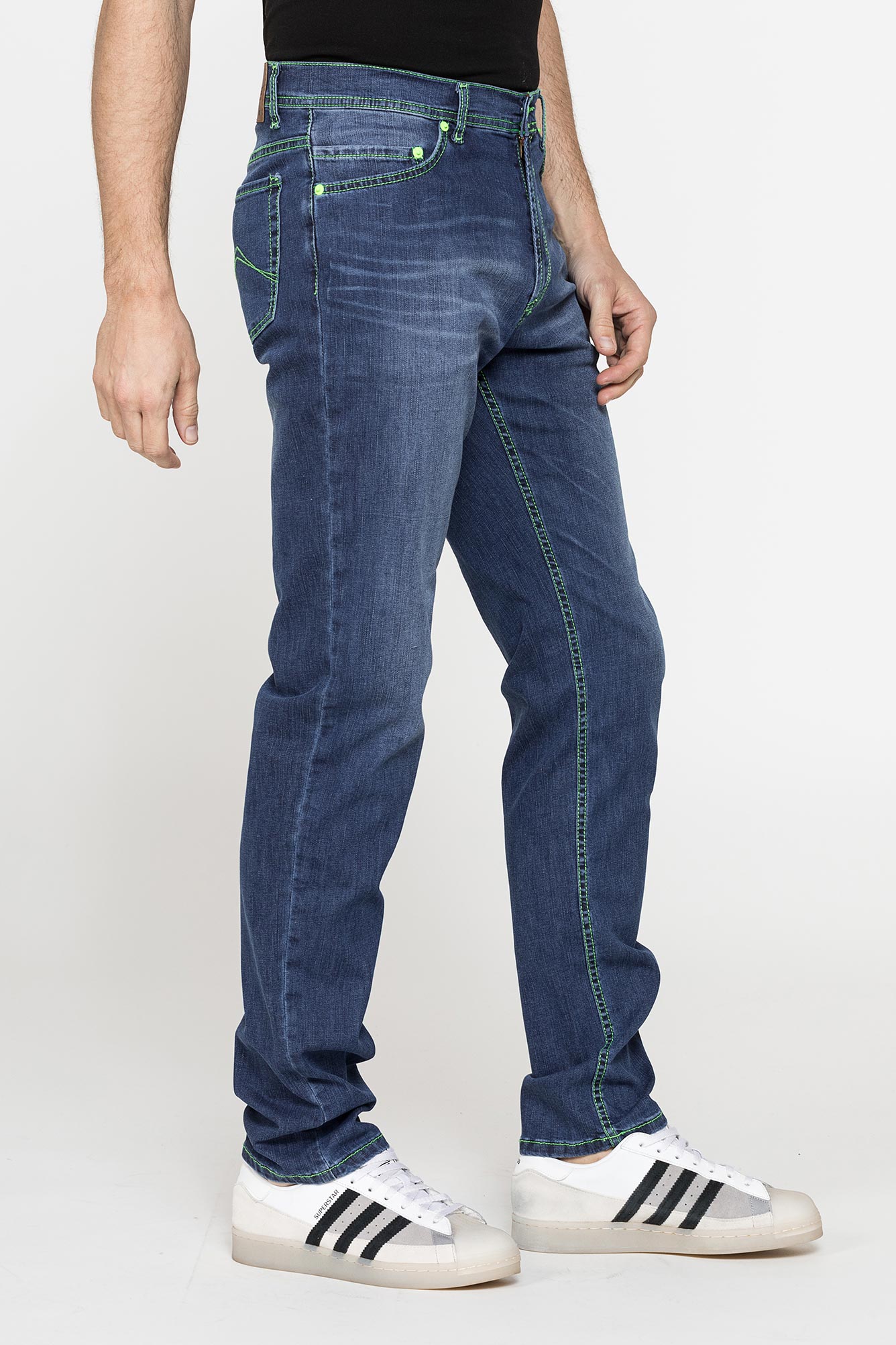 jeans uomo mod. 700 regular fit con dettagli a contrasto