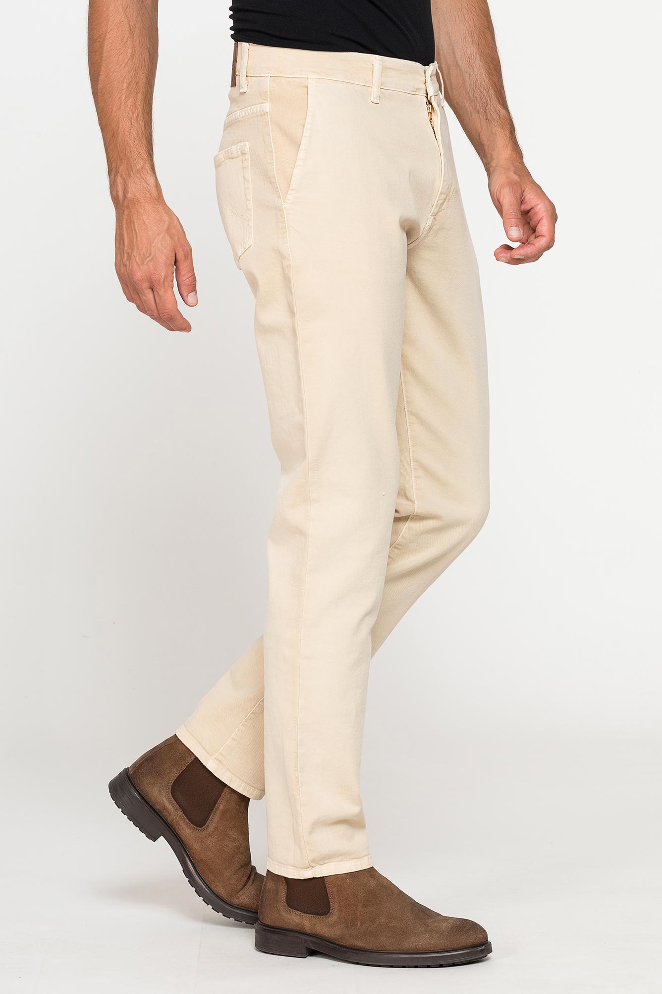 pantalone bull denim color con tasche all’americana