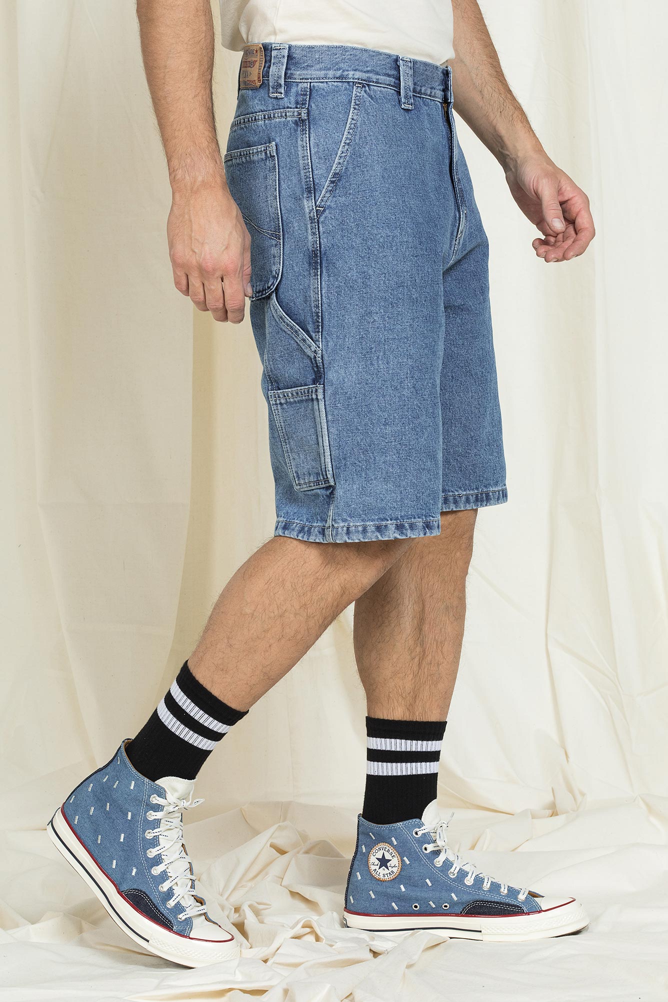 jeans corto mod. carpenter in denim replica old style