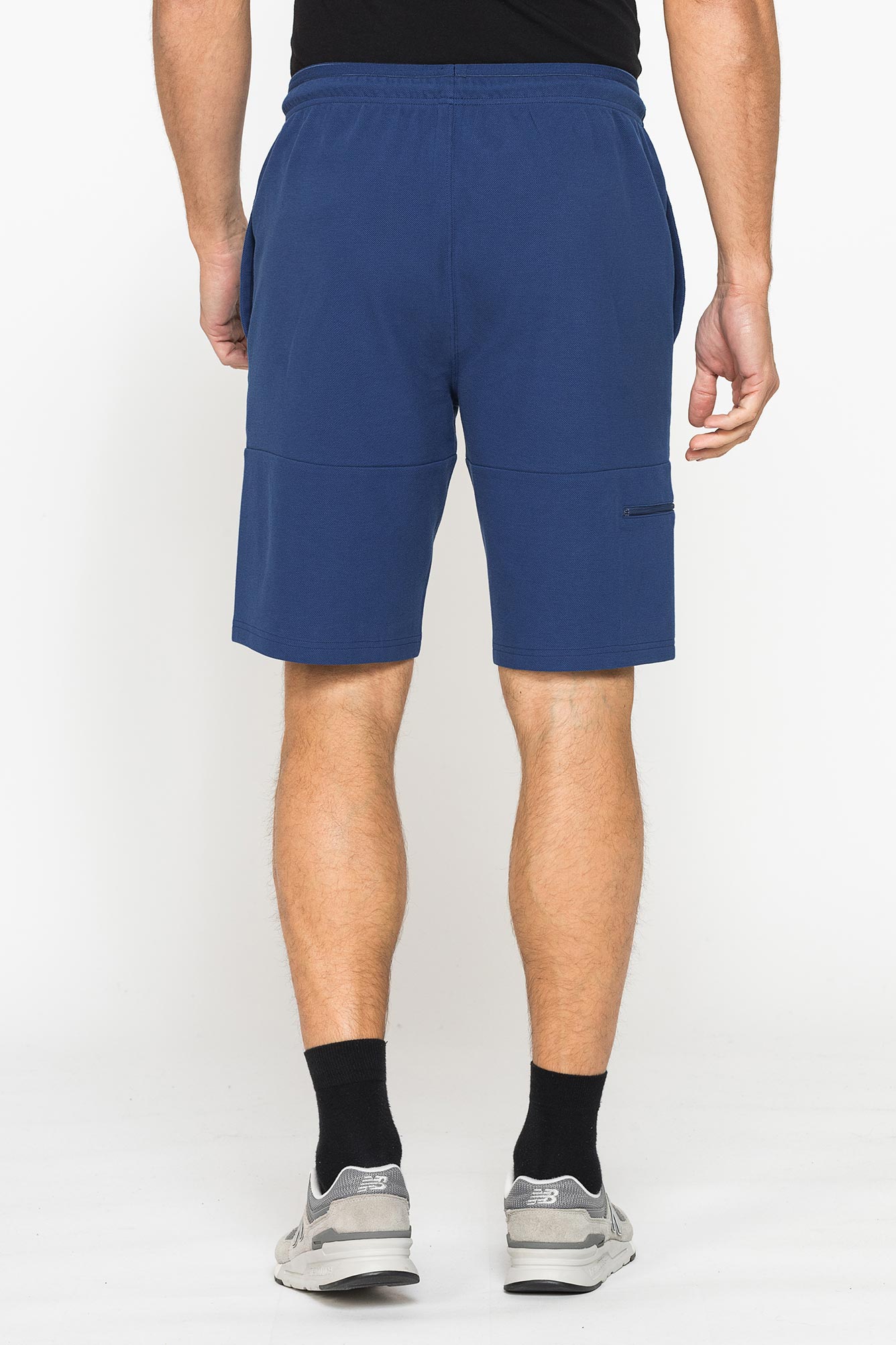 bermuda sportivi in piquet di cotone con zip