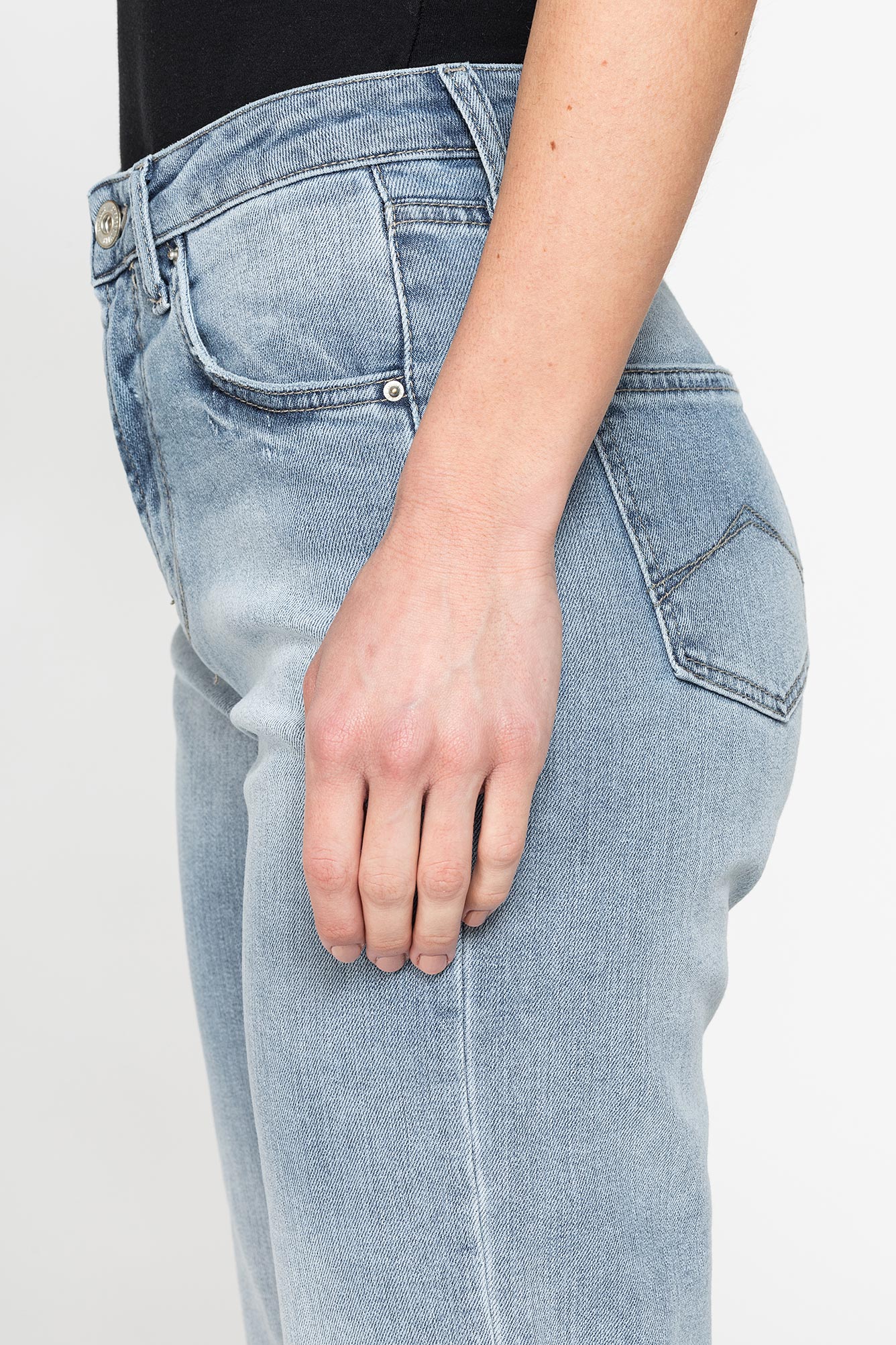 jeans cinque tasche con gamba ampia in denim stretch 12,2oz