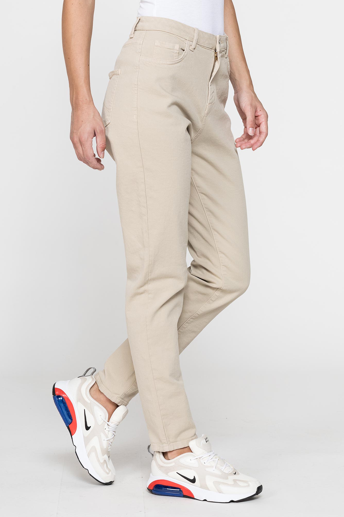 mom jeans donna modello 5 tasche in bull denim