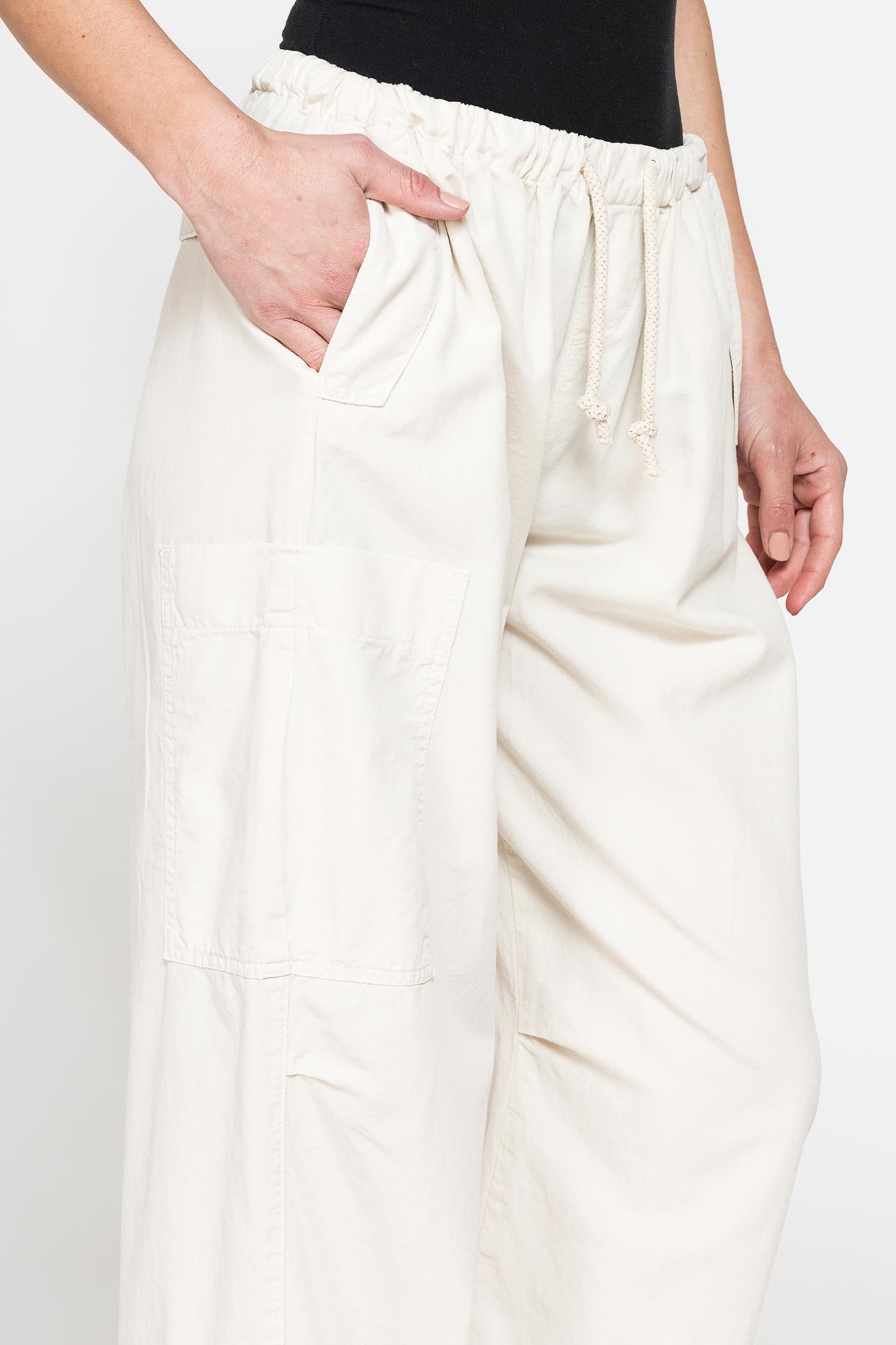 pantalone parachute in gabardine