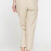 pantalone cropped in misto lino comfort fit.