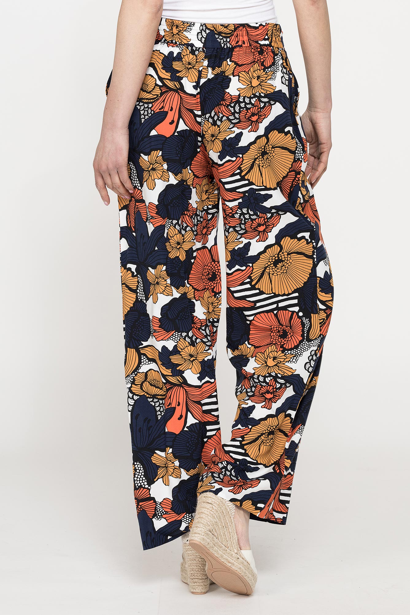 pantalone palazzo con fiocco in vita