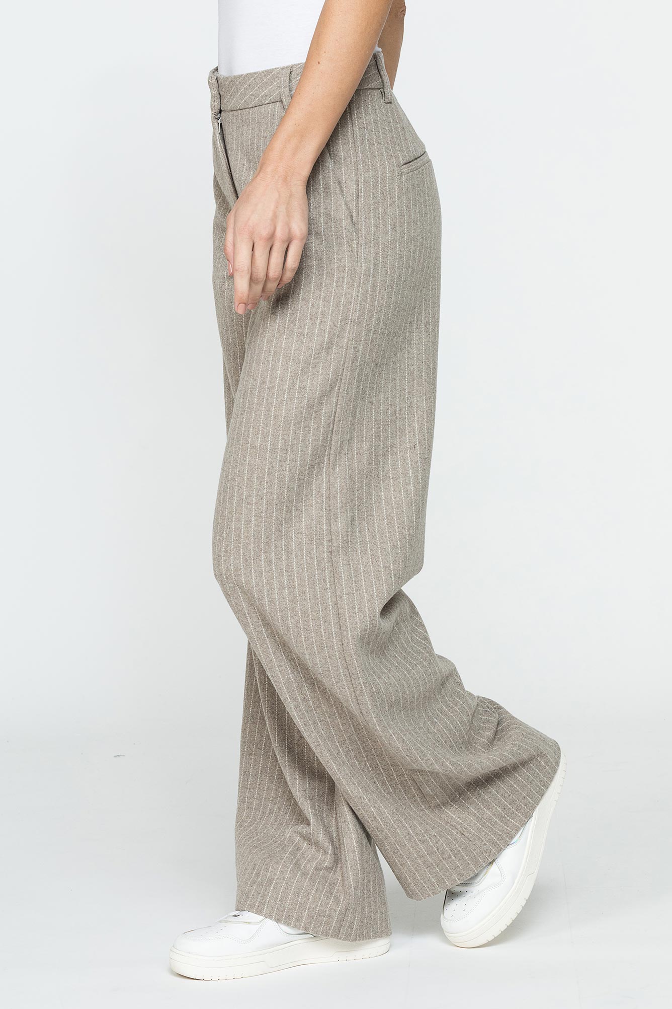 pantalone largo mod.763 in tessuto misto lana