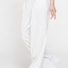 pantalone palazzo in tessuto lino cotone