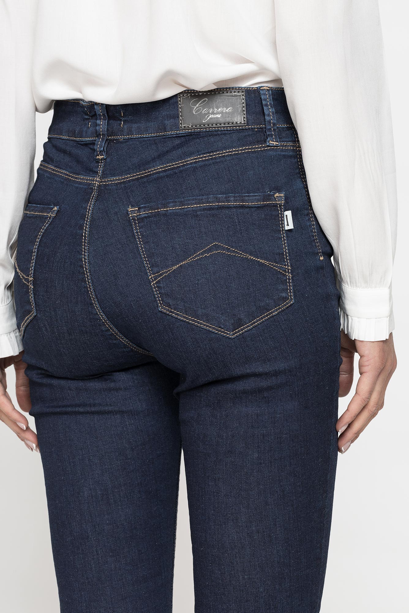 jeans donna vita alta 5 tasche mod.773b in denim stretch