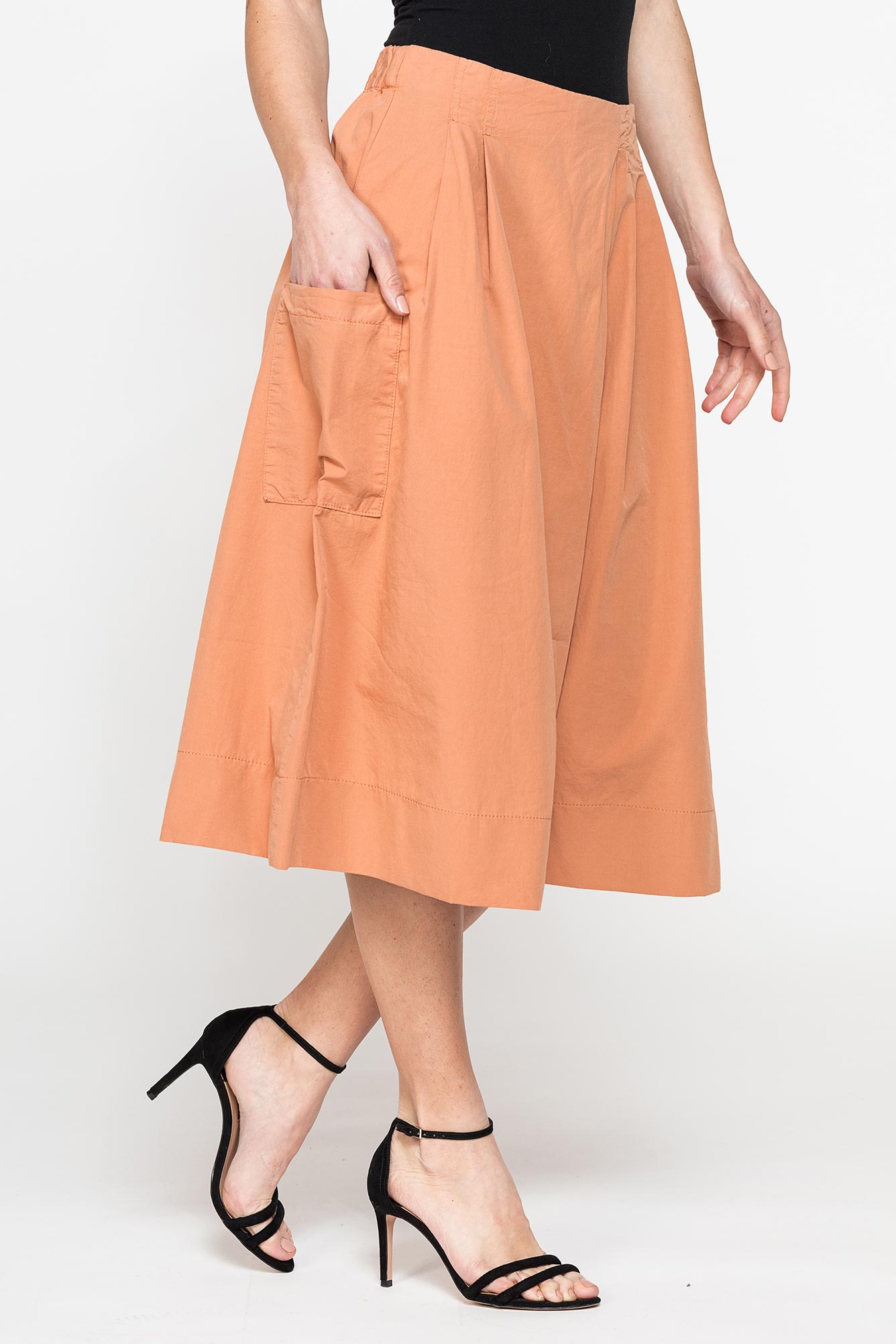 gonna pantalone con elastico in vita in popeline 100% cotone