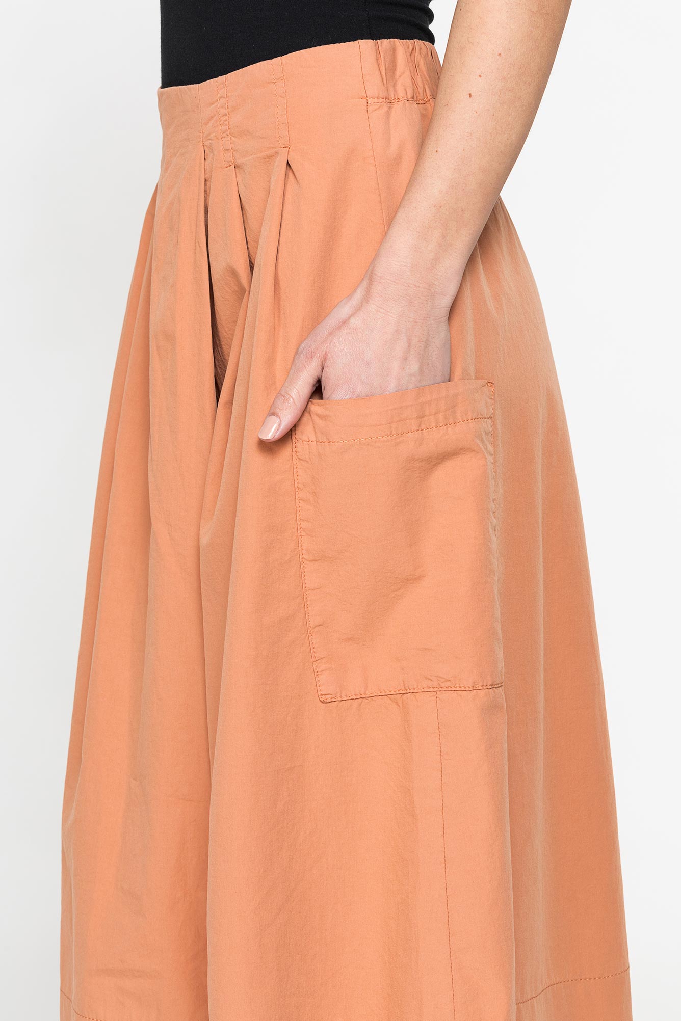 gonna pantalone con elastico in vita in popeline 100% cotone