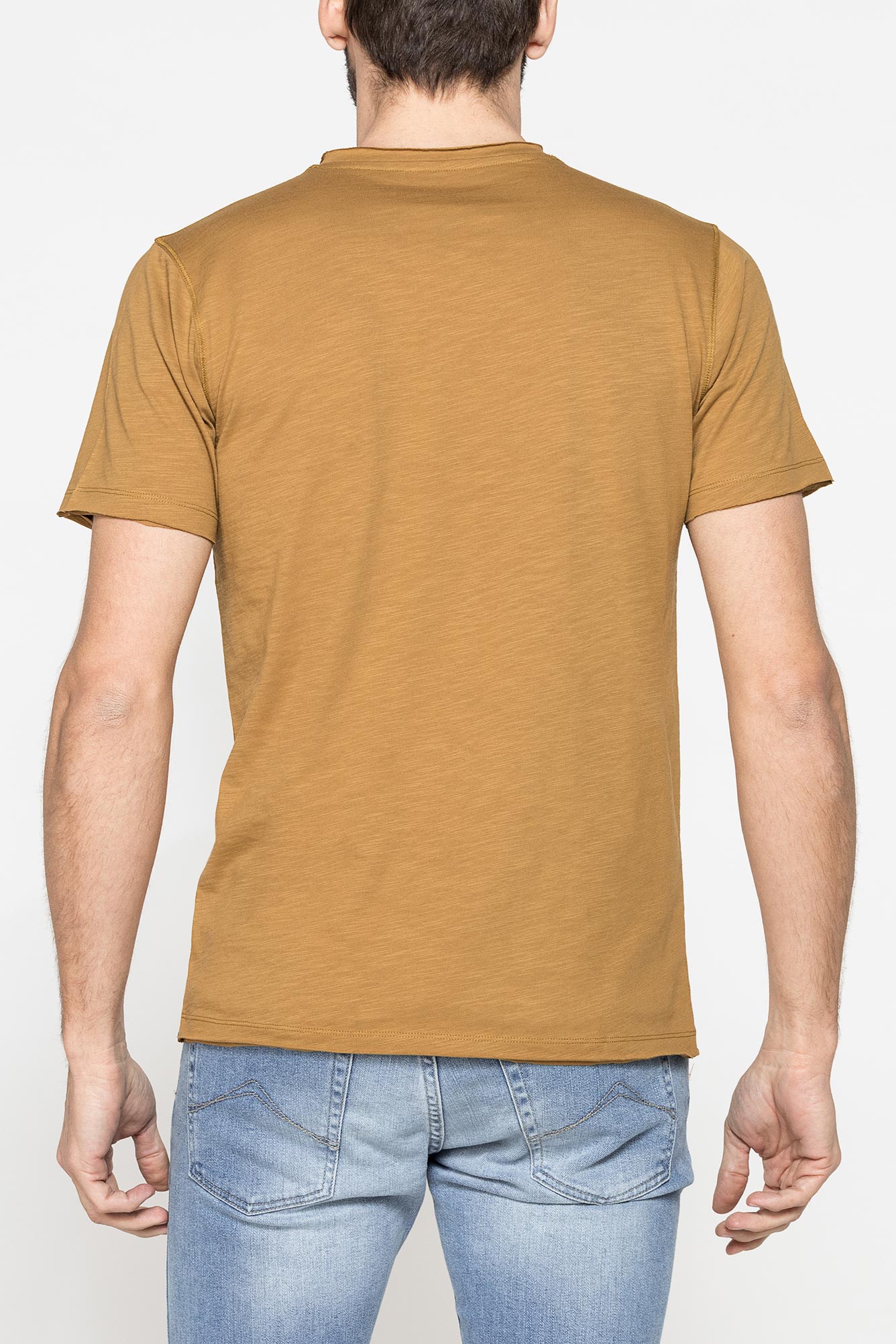 t shirt manica corta in jersey slub con scollo v t shirt manica corta in jersey slub con scollo v