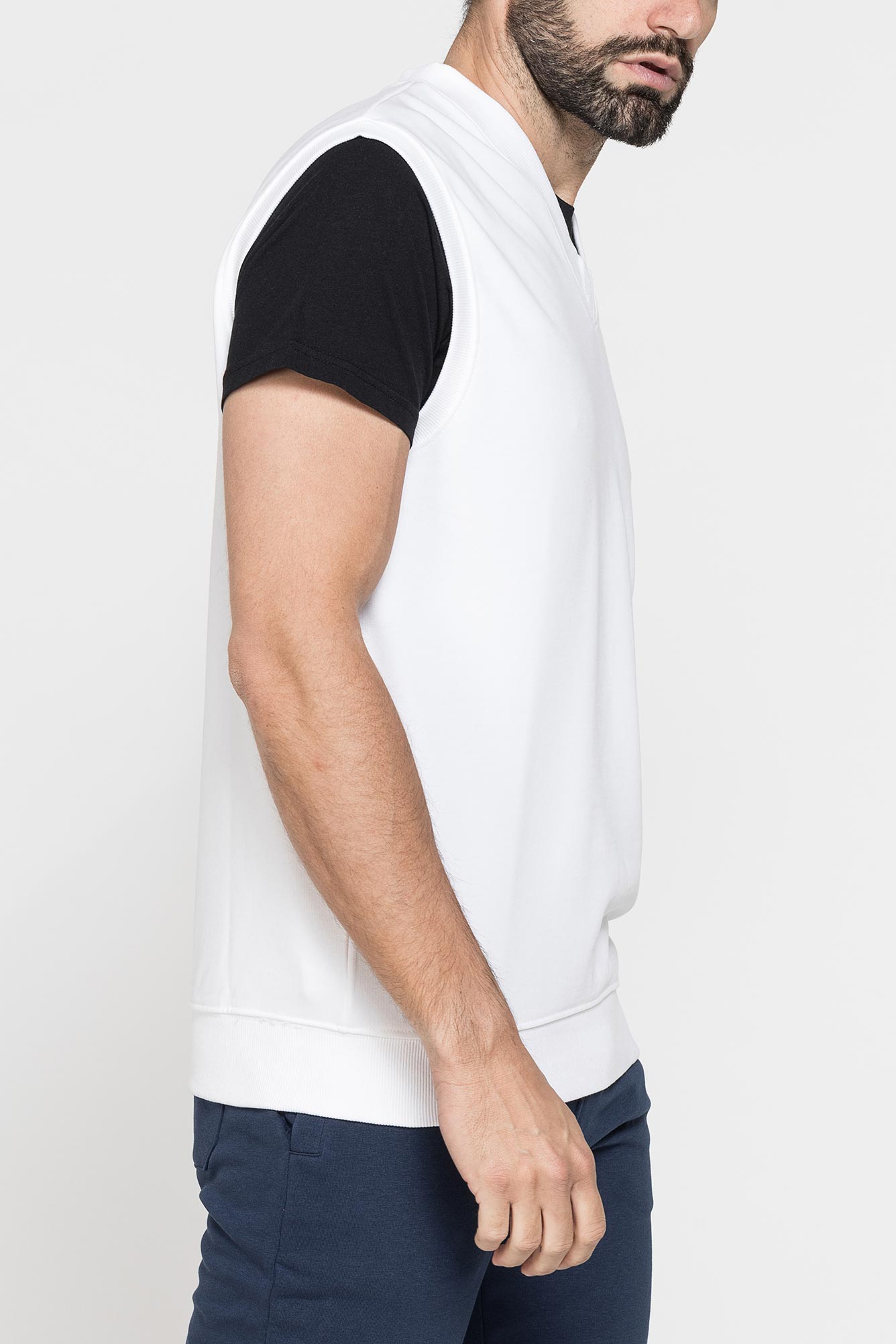 gilet senza manica in felpa leggera con vestibilitÀ over