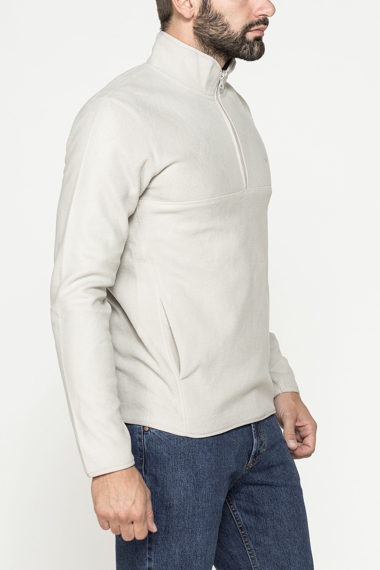 pile mezza zip con tasche inserite sui lati