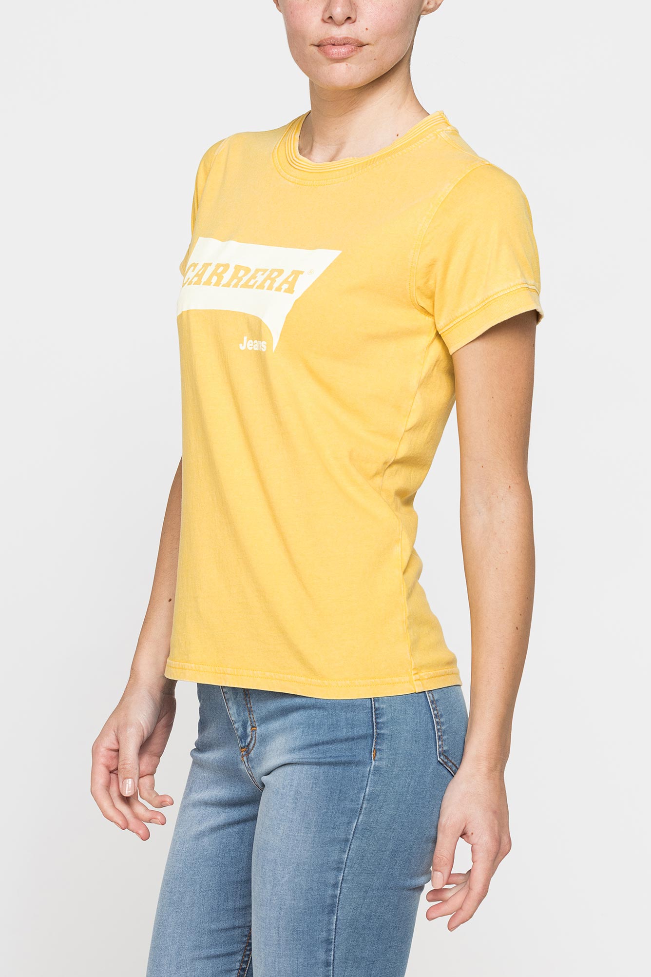 t shirt logo con tintura irregolare in jersey di puro cotone