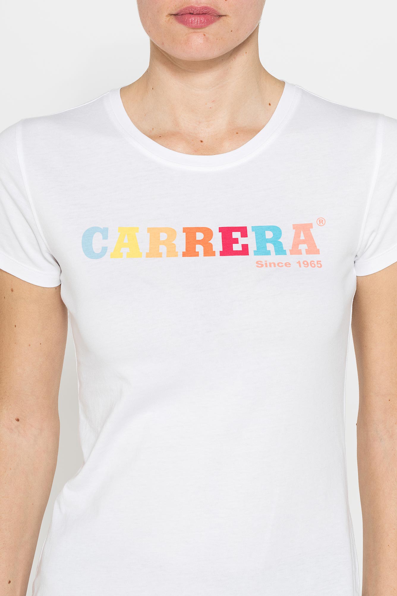 t shirt girocollo con stampa carrera in jersey di puro cotone t shirt girocollo con stampa carrera in jersey di puro cotone