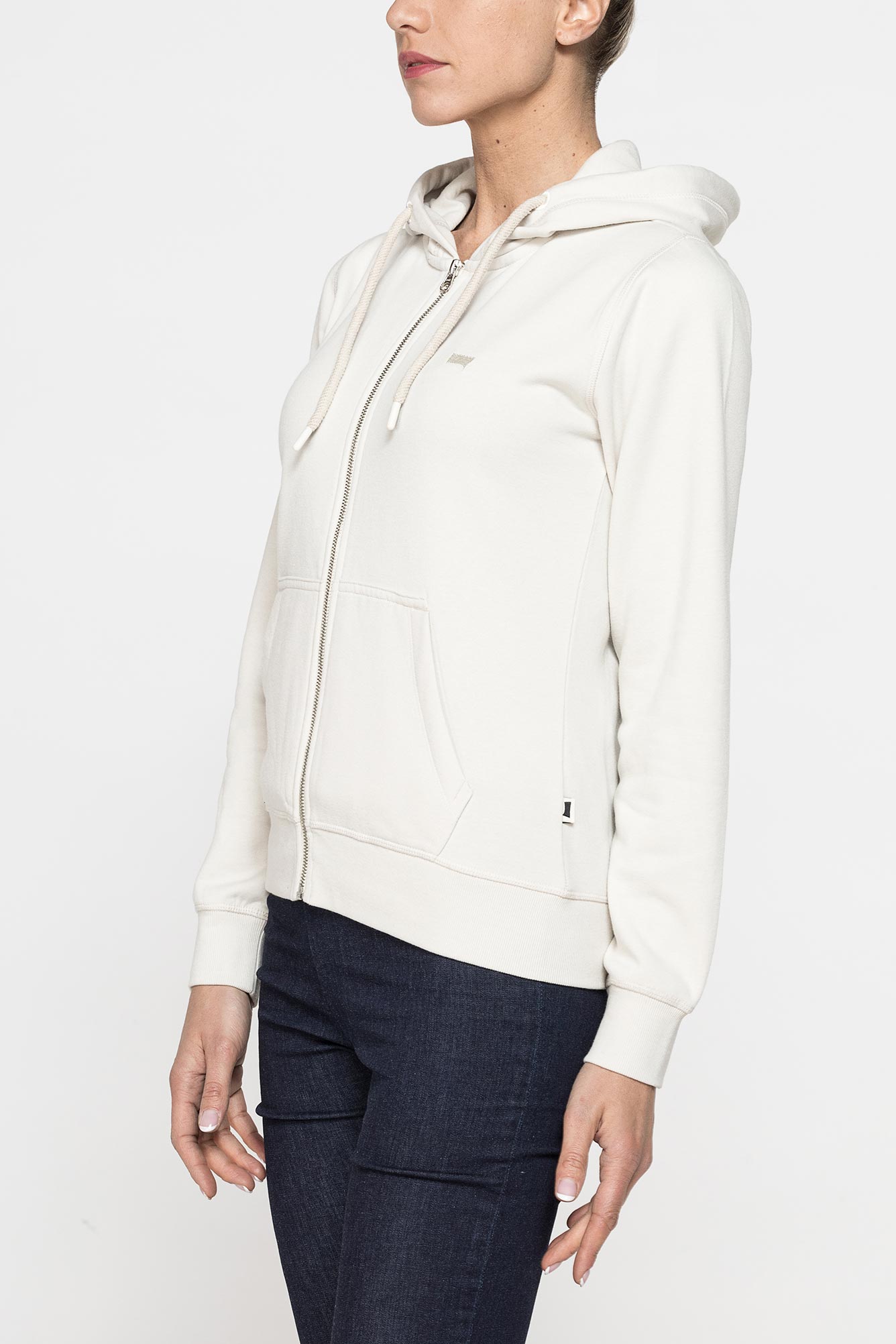 felpa basica full zip con cappuccio