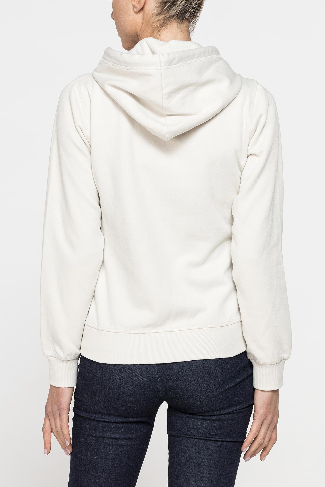 felpa basica full zip con cappuccio