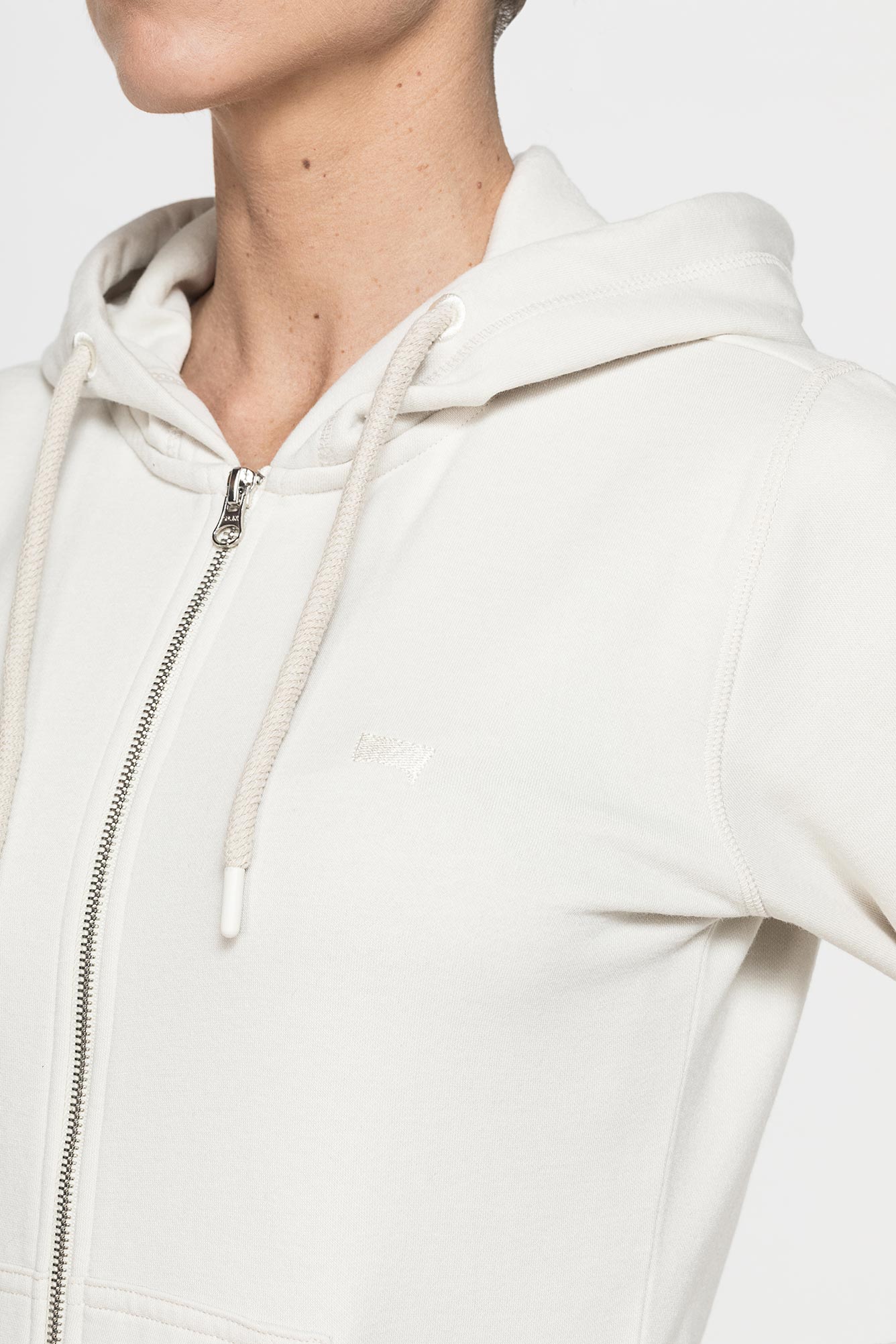 felpa basica full zip con cappuccio