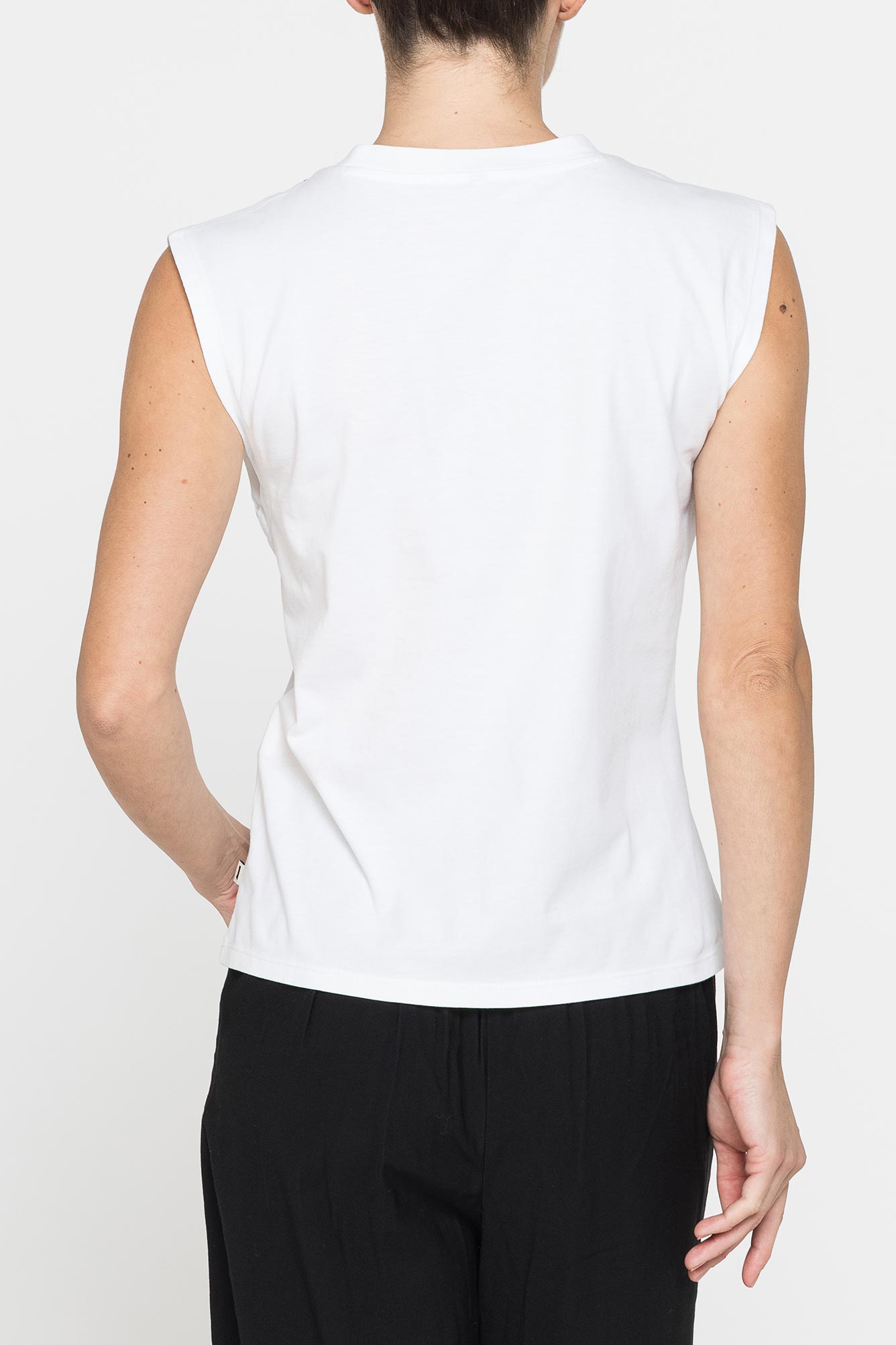 canotta con applicazioni gioiello sullo scollo