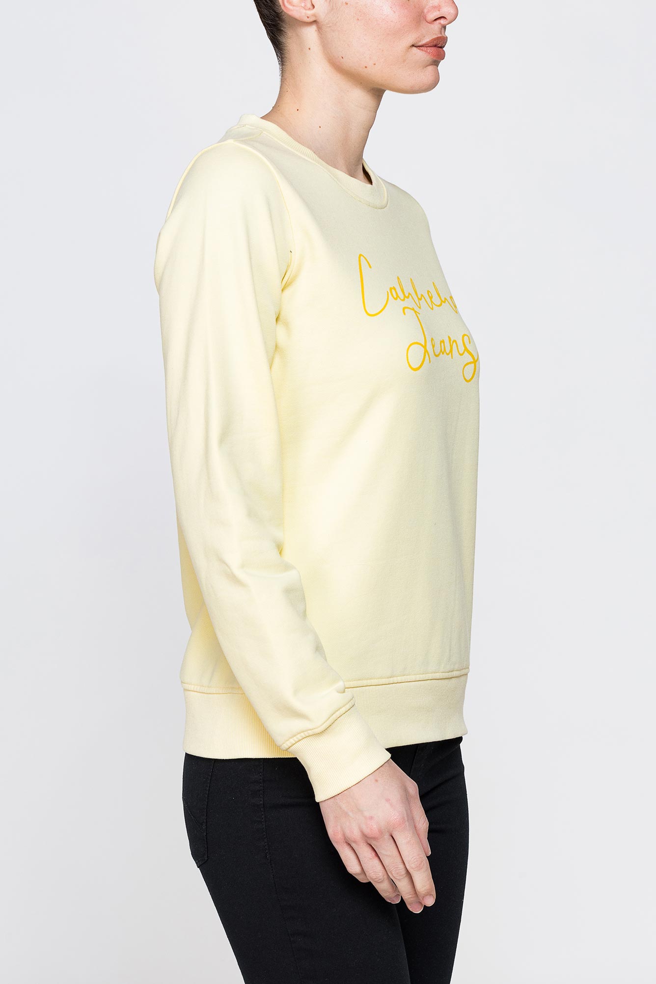 felpa girocollo regular fit con ricamo frontale