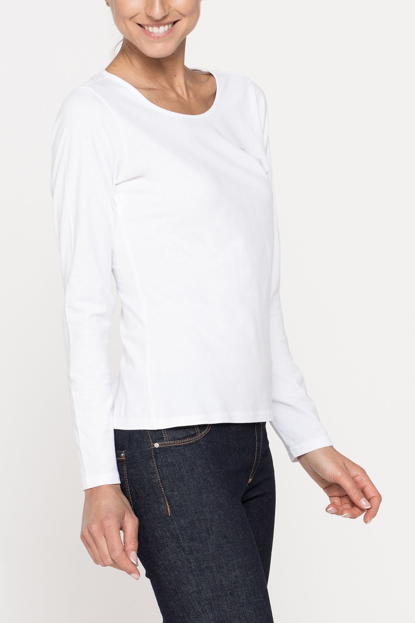 t shirt manica lunga in jersey di cotone organico trattato con aloe