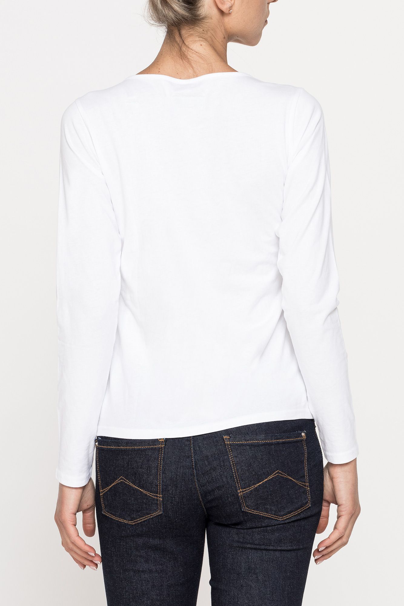 t shirt manica lunga in jersey di cotone organico trattato con aloe