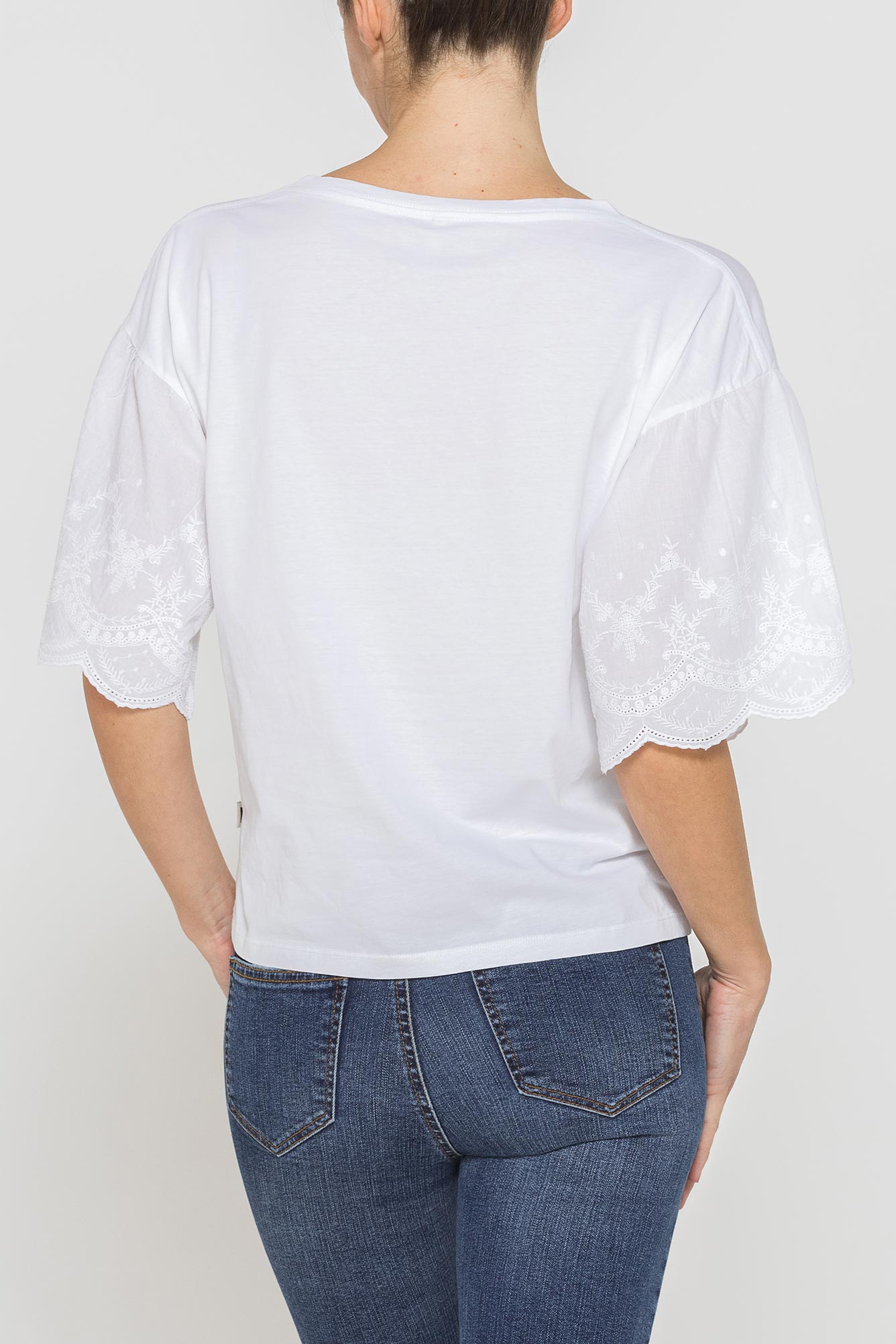 t shirt con maniche sangallo comfort fit