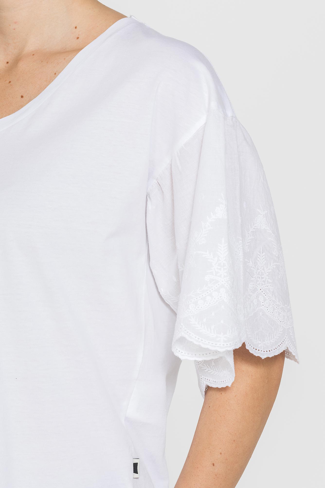 t shirt con maniche sangallo comfort fit