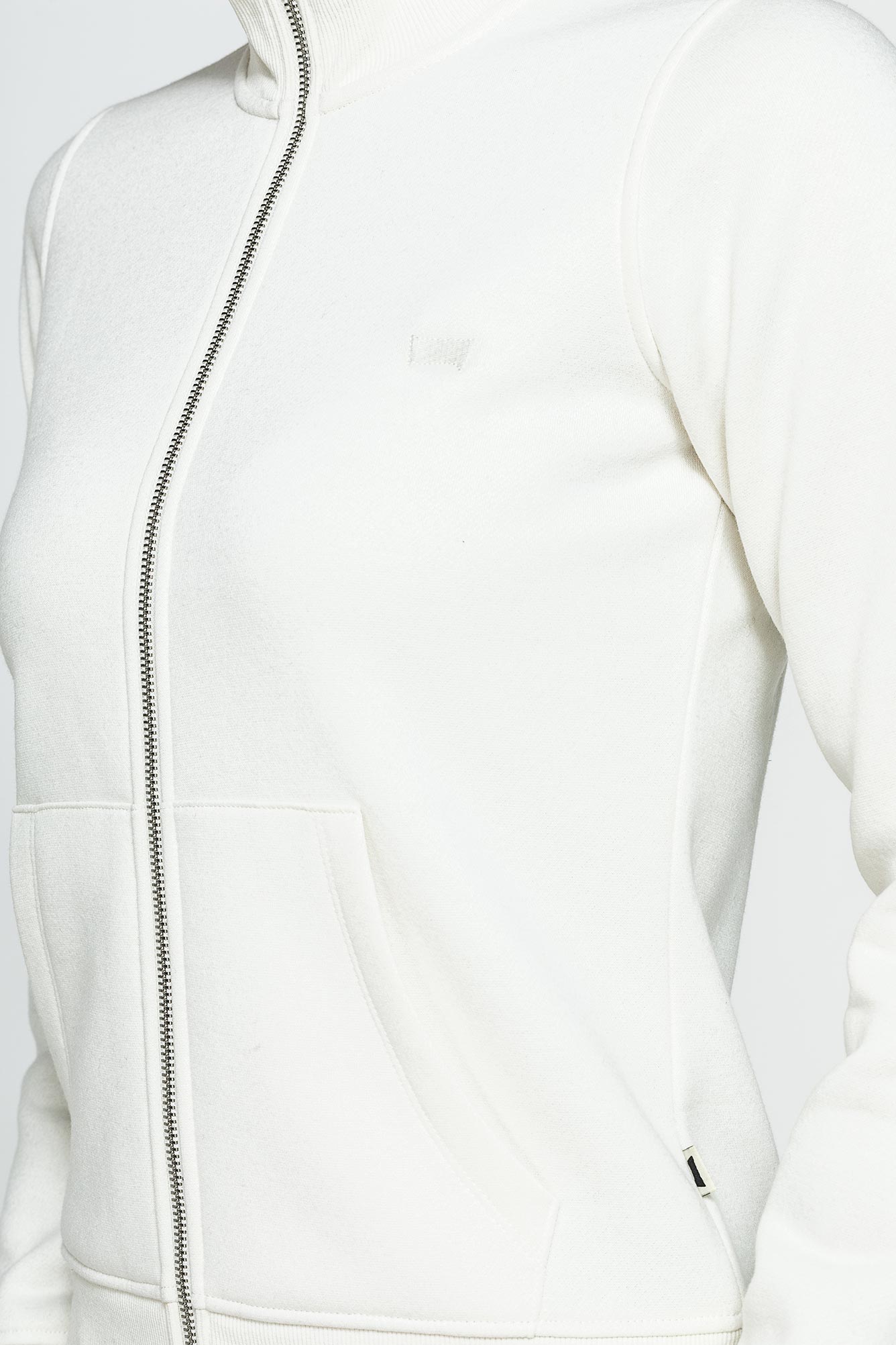 felpa full zip a collo alto in tessuto felpato